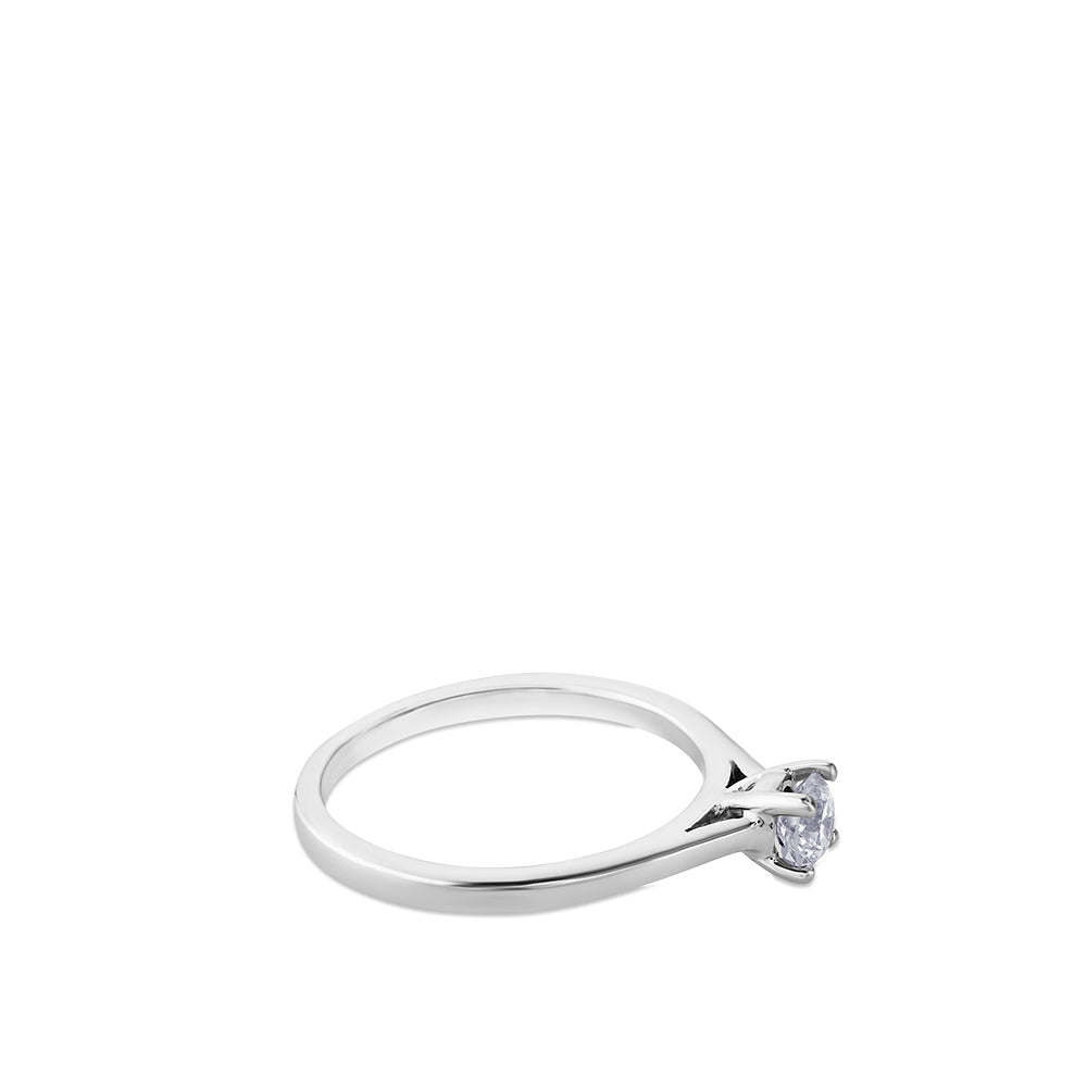 Solitario "Aitana" de oro blanco con diamante talla brillante 0.30 quilates