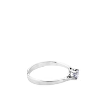 Solitario "Leticia" de oro blanco con diamante talla brillante 0.17 quilates