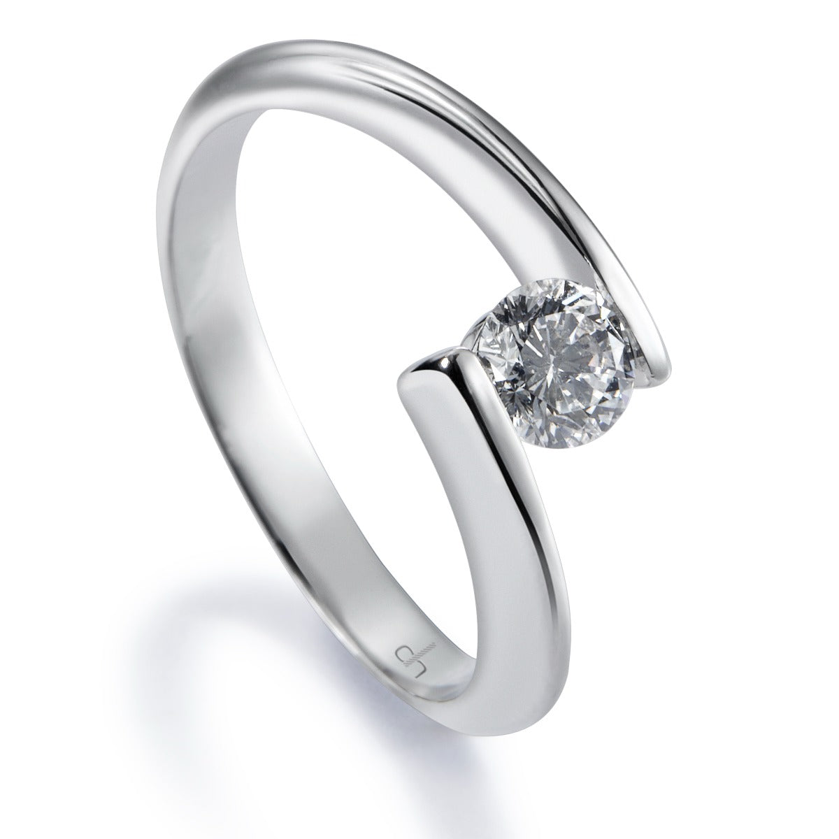 Solitario-Encuentro-oro-blanco-diamante-talla-brillante - Ref J5223SB_Chocrón Joyeros
