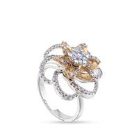 Sortija-oro-rosa-blanco-flor-diamantes - Ref J4610SB