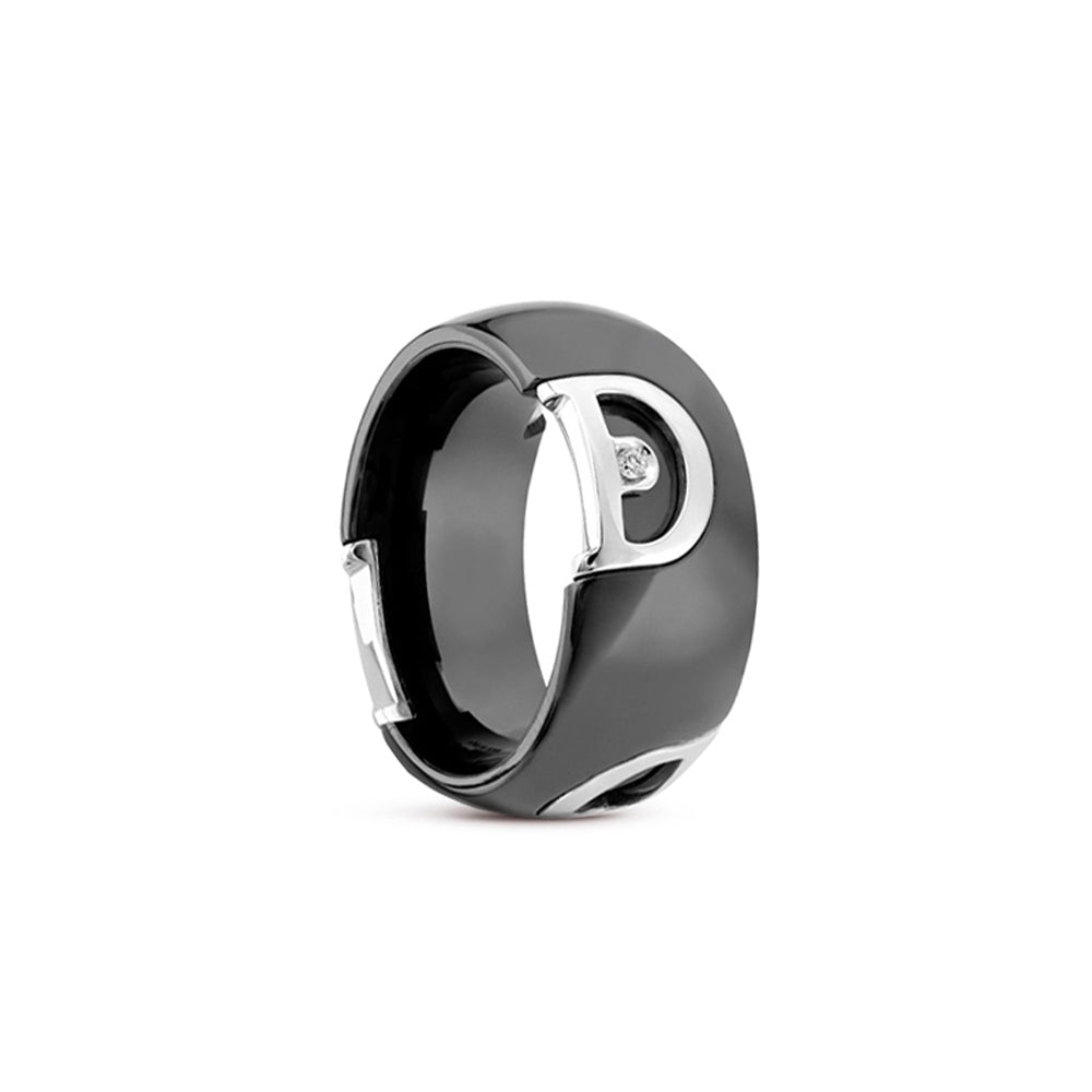 Sortija-damiani-icon-oro-blanco-ceramica-diamante - Ref 20082192