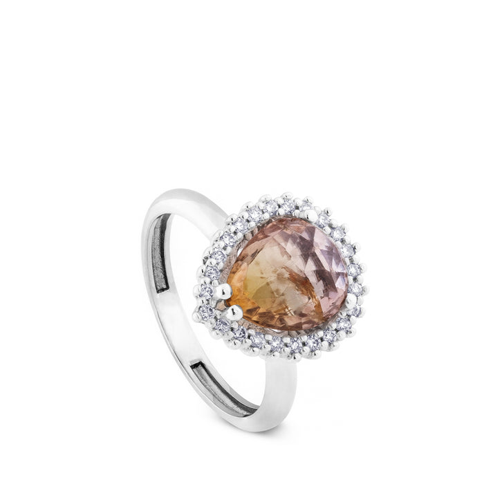 sortija-oro-blanco-cuarzo-citrino-brillantes - Ref J4798SB