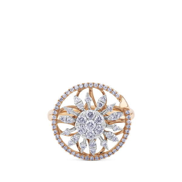 Sortija "Helice" de oro blanco y oro rosa con diamantes