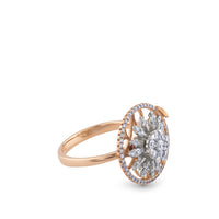 Sortija "Helice" de oro blanco y oro rosa con diamantes