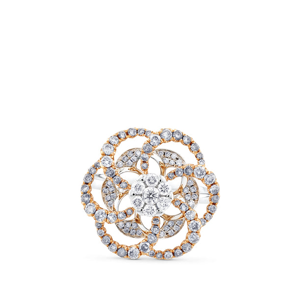 Sortija "Hypnose" de oro blanco y oro rosa con diamantes