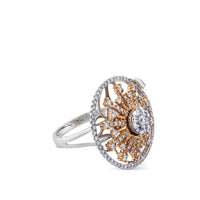 Sortija copo de nieve "Hypnose" de oro blanco y oro rosa con diamantes