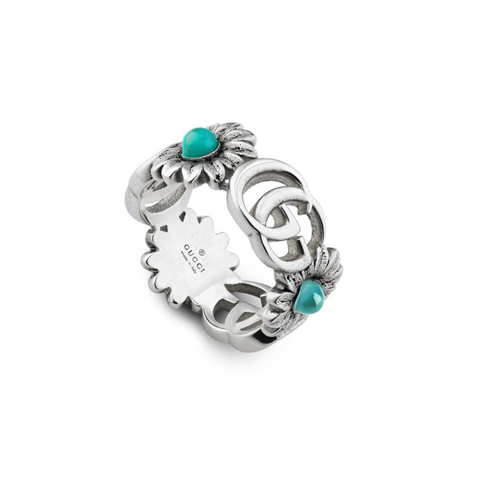 anillo-plata-gucci-marmont-GG-topacio-azul -  Ref YBC527394001