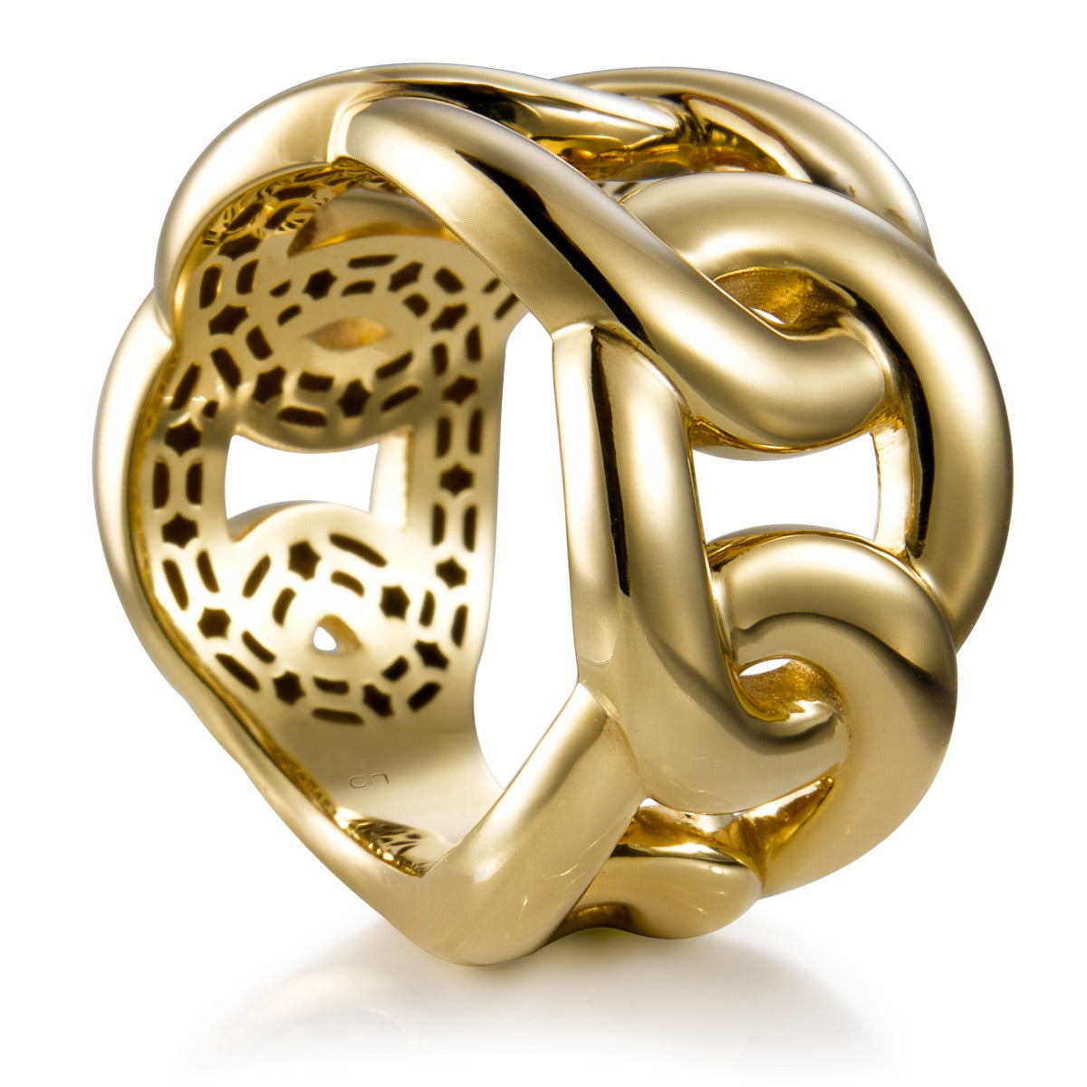 Sortija-ancha-link-oro-amarillo - Ref J5756so