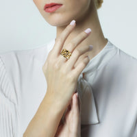 Sortija-ancha-link-oro-amarillo - Ref J5756so