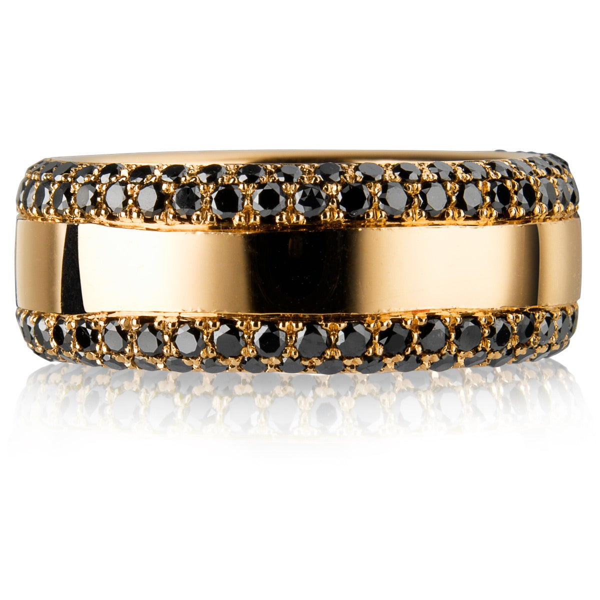 sortija-ancha-oro-rosa-diamantes-negros - Ref J5611SB_Chocrón Joyeros