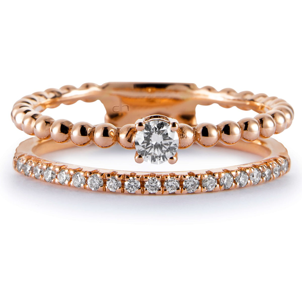 Sortija_bubbles_media_alianza_oro_rosa_diamantes_brillante_ Ref J5286SB_Chocrón Joyeros