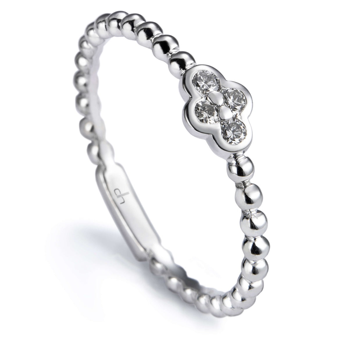 Sortija Bubbles oro blanco con 4 diamantes en chatón- Ref J5353PB_Chocrón Joyeros