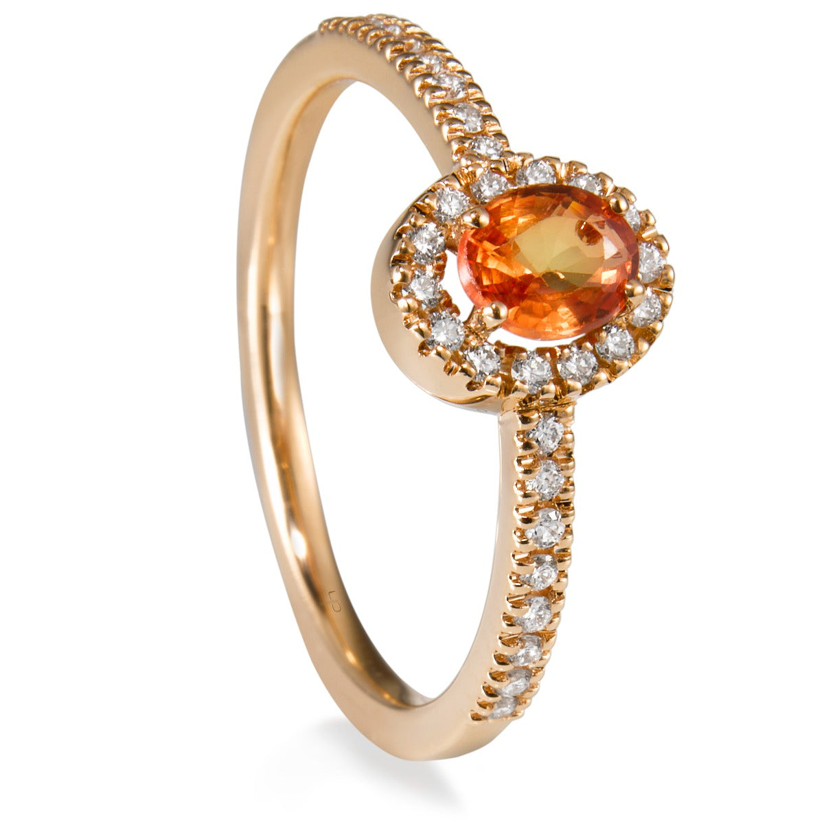 Sortija_caramelo_oro_rosa_zafiro_naranja_oval_diamantes_vista_vertical_Ref_J5786SB_Chocron_Joyeros