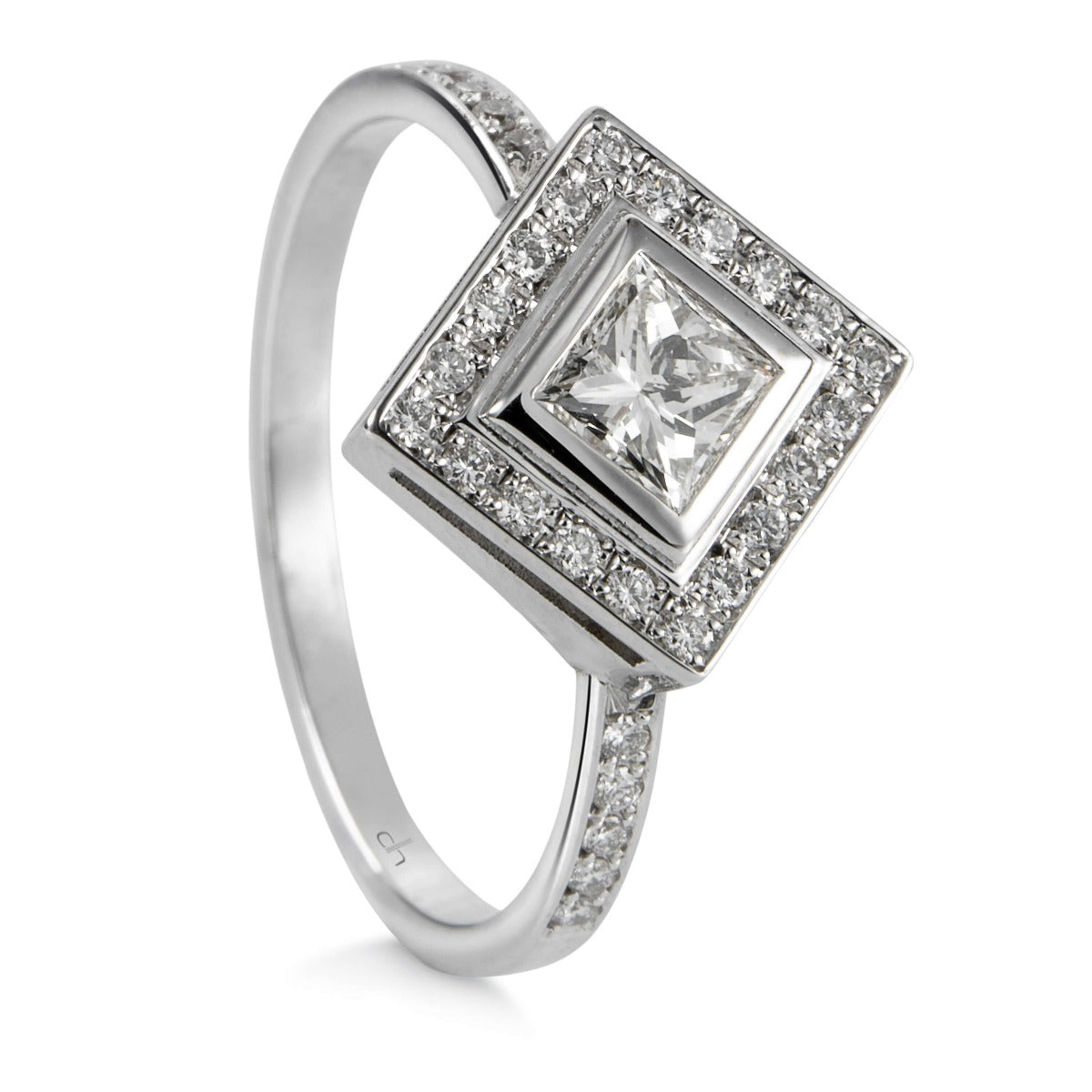 Sortija-oro-blanco-diamantes-princesa-rombo - Ref J4793SB
