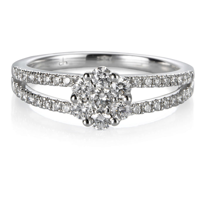 Sortija-oro-blanco-roseta-diamantes-engaste-invisible- Ref J5435SB_Chocrón Joyeros