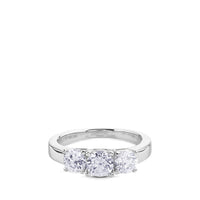 Tresillo de oro blanco con diamantes engastados en 4 garras de 1,18 quilates
