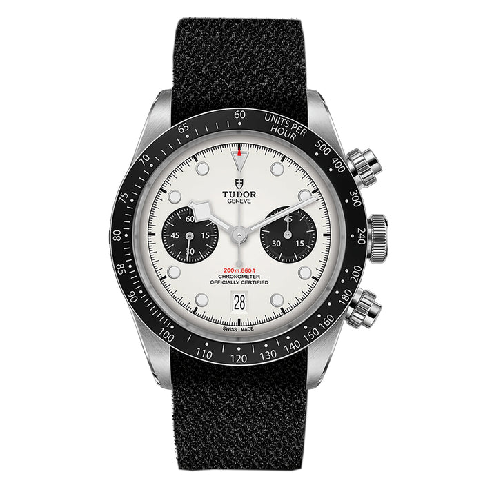 Reloj Hombre Tudor Black Bay Chrono Acero 41mm Esfera Blanca Tejido_ 79360N-0008_Chocrón Joyeros