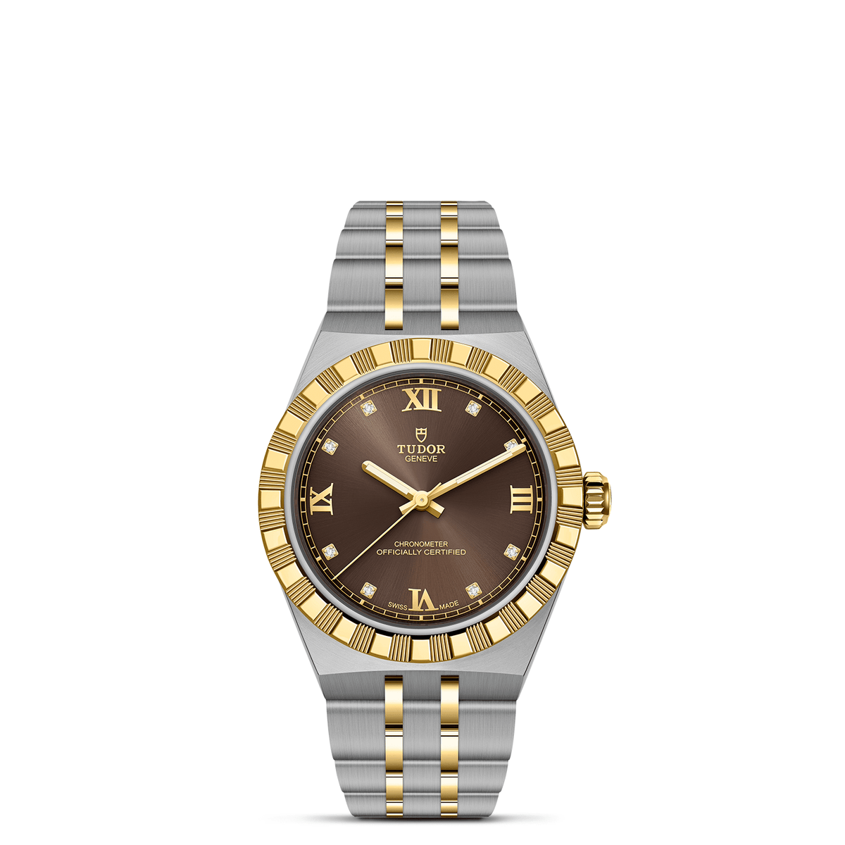 Tudor_Royal_acero_y_oro_esfera_marrón_30mm