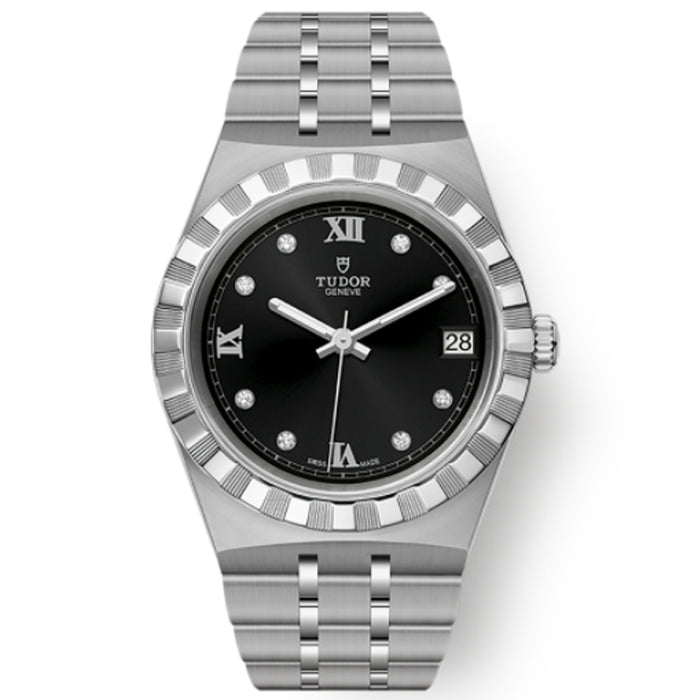 reloj señora Tudor Royal esfera negra y diamantes 34 mm_Chocron Joyeros_28400/0004