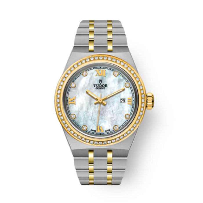 Tudor Royal acero y oro esfera nácar bisel brillantes 28mm_28323-0001_Chocrón Joyeros