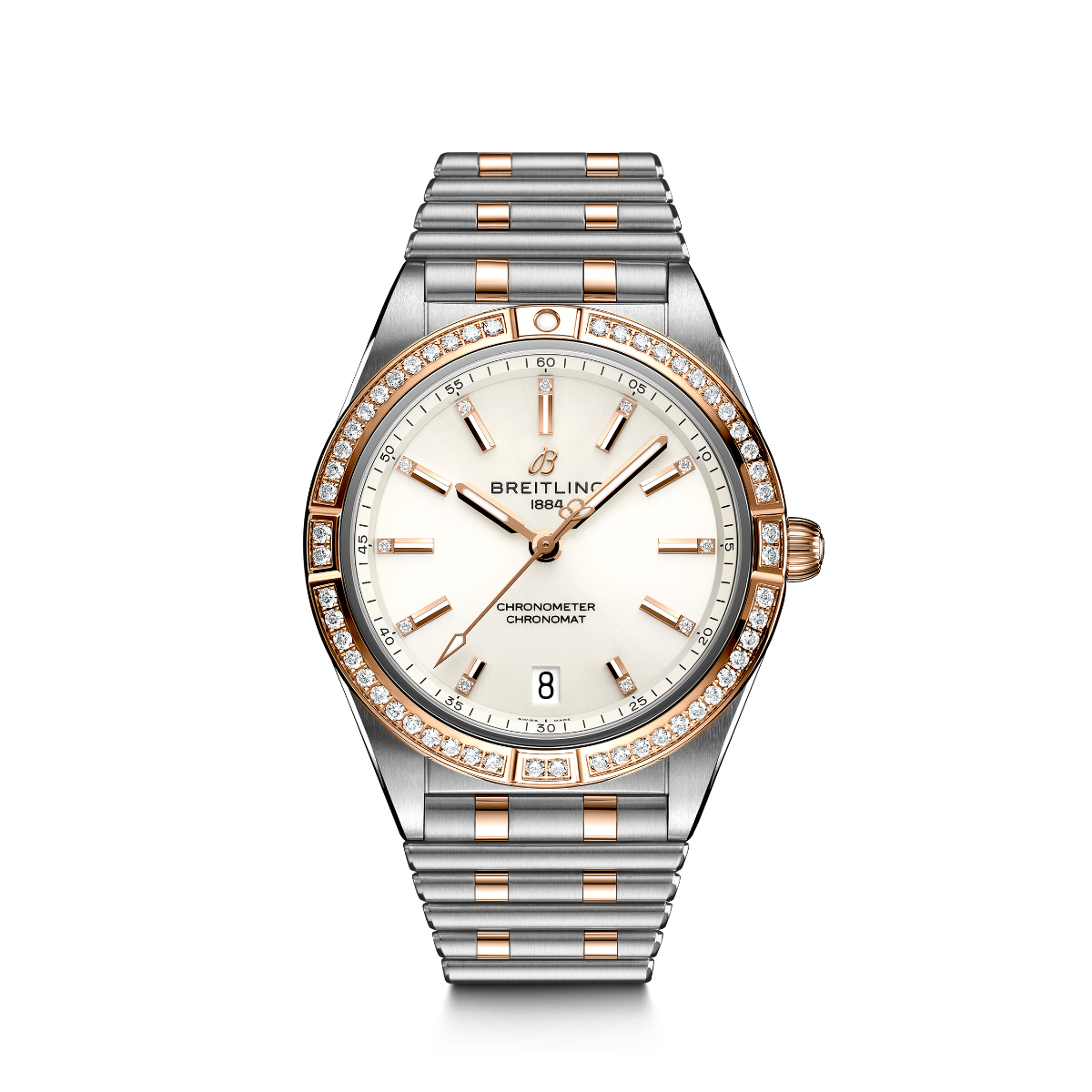 Reloj-señora-breitling-chronomat-36-acero-oro-rojo-diamantes-automatico - Ref U10380591A1U1 Chocron Joyeros 