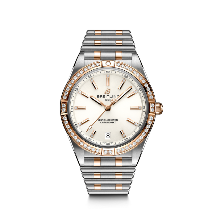 Reloj-señora-breitling-chronomat-36-acero-oro-rojo-diamantes-automatico - Ref U10380591A1U1 Chocron Joyeros 