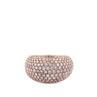 Sortija ancha de oro rosa con pavé de diamantes