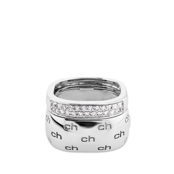 Sortija Chocrón By 121 maxi chic de oro blanco con diamantes