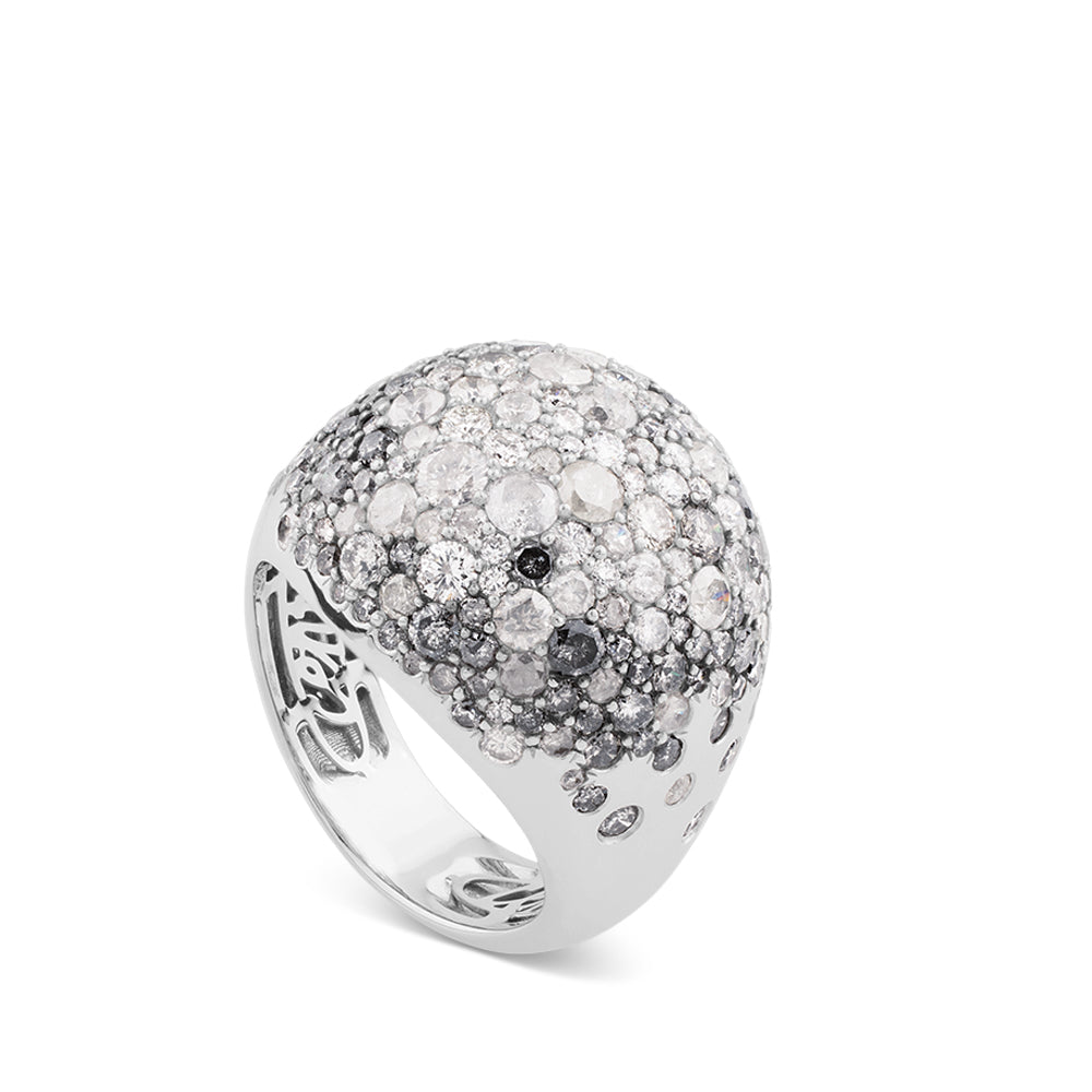 Sortija de oro blanco bola con diamantes ice
