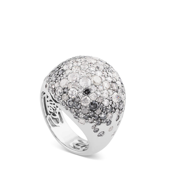 Sortija de oro blanco bola con diamantes ice