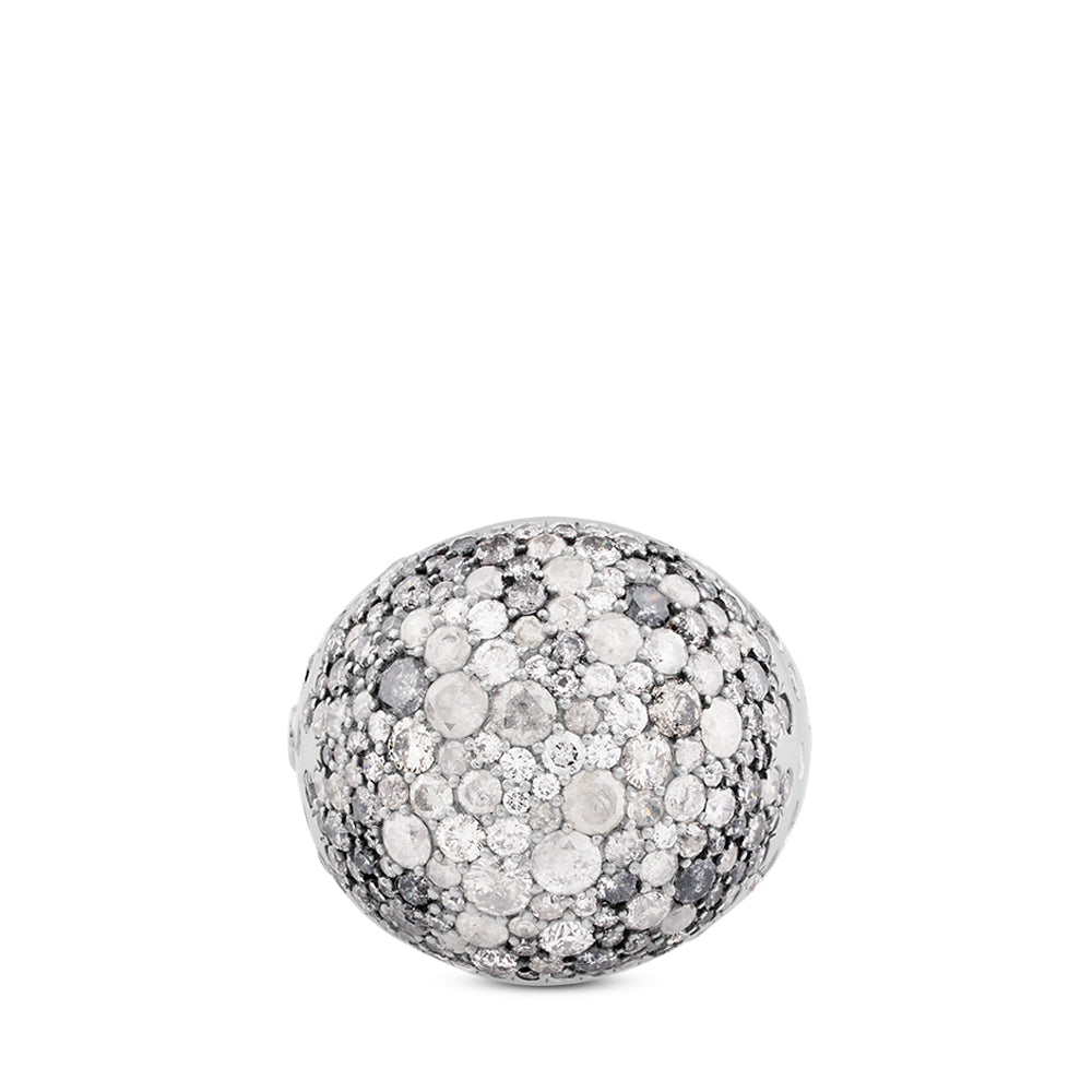 Sortija de oro blanco bola con diamantes ice