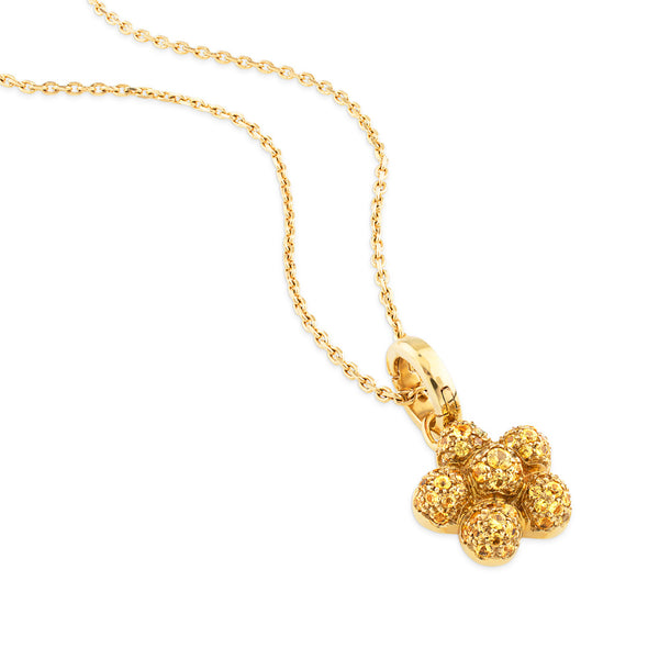 Colgante de oro amarillo con flor de pavé de diamantes