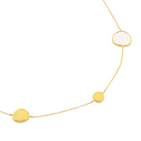 Collar de oro amarillo mate con piedras multicolor (90 cm)