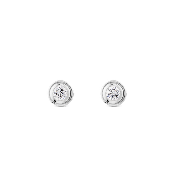 Pendientes de oro blanco en chaton de 0,62 quilates con doble orla de oro blanco