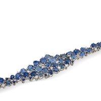 Pulsera de oro blanco con diamantes y zafiros