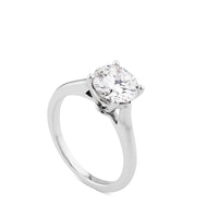 Solitario oro blanco con diamante en talla brillante