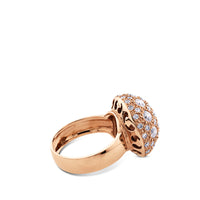 Sortija de oro rosa con semicírculo de diamantes