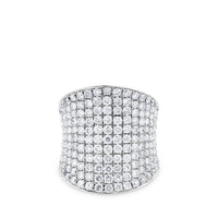 Sortija super ancha de oro blanco con pavé de diamantes
