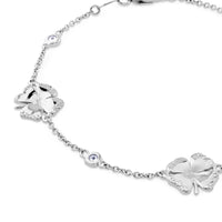 Pulsera articulada "Clover" de oro blanco con diamantes