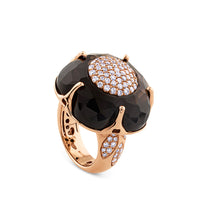 Sortija Bon ton de oro rosa con Onix y pavé de diamantes