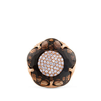 Sortija Bon ton de oro rosa con Onix y pavé de diamantes