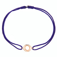 Pulsera Chakra de oro rosa sobre cordón violeta