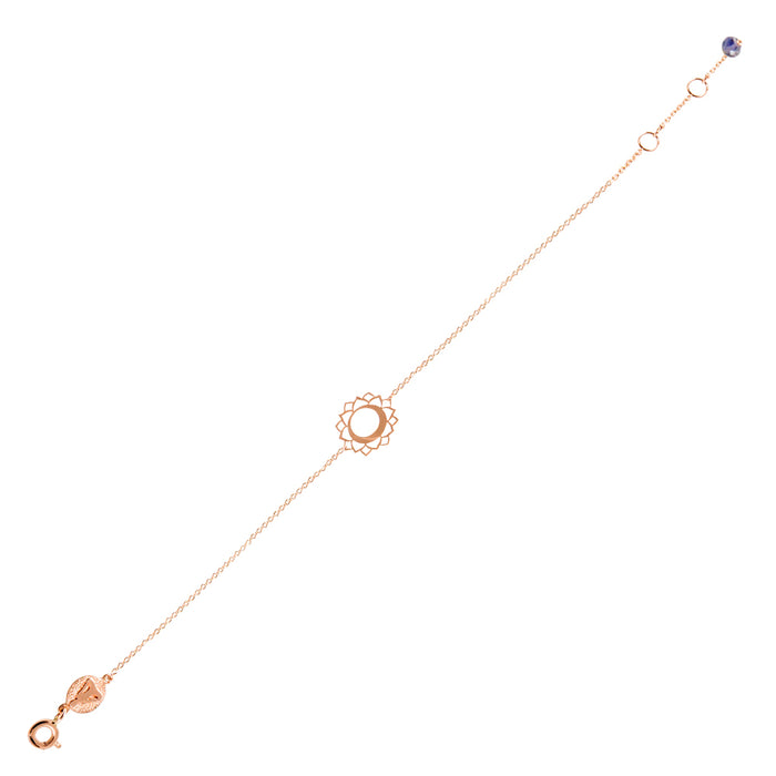 Pulsera Chakra Vishuddha de oro rosa con piedra semipreciosa