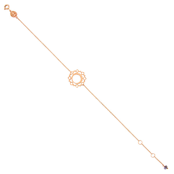 Pulsera Chakra Vishuddha de oro rosa con piedra semipreciosa