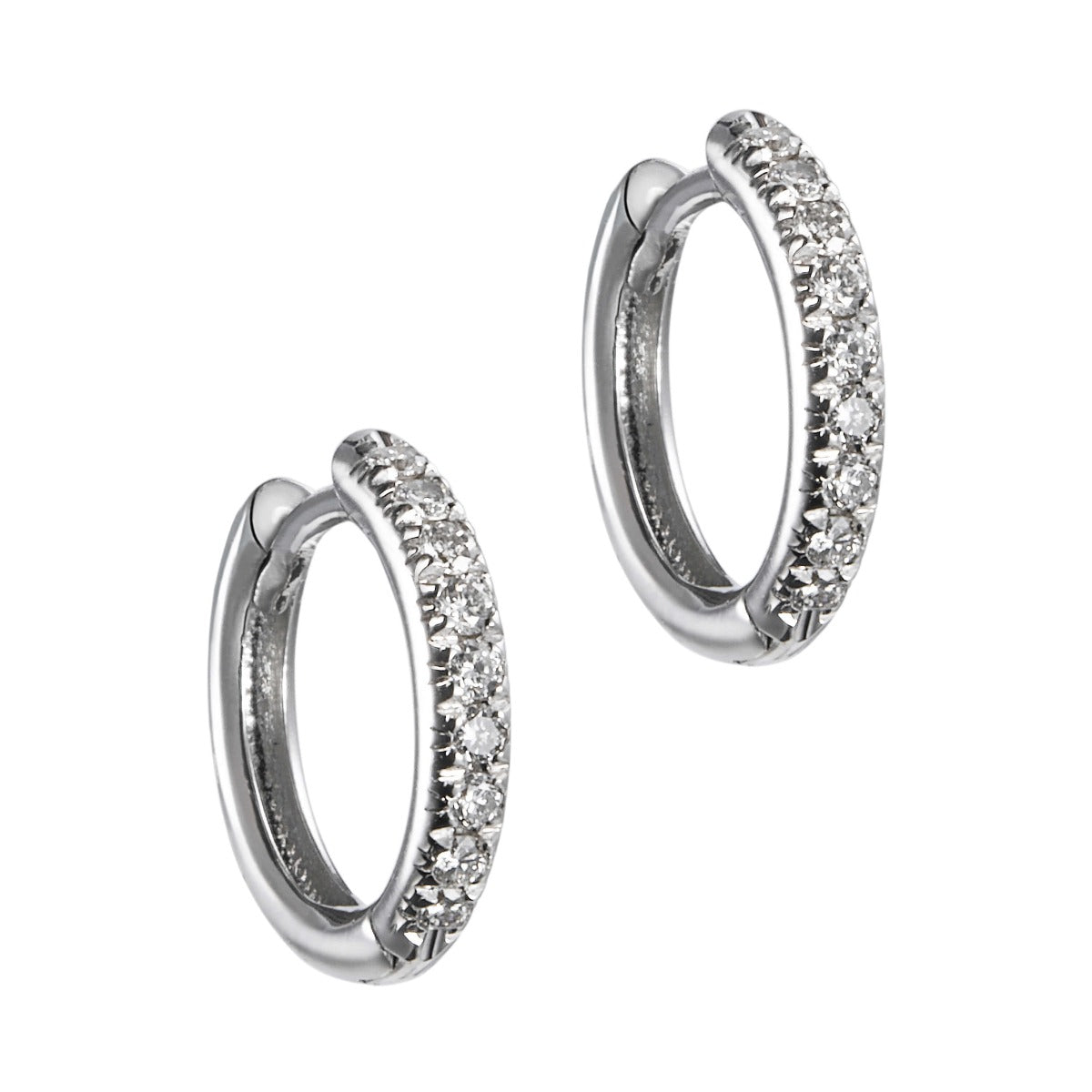 Pendientes-aros-finos-oro-blanco-diamantes - Ref J5264PB_Chocrón Joyeros