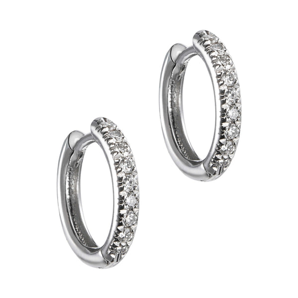 Pendientes-aros-finos-oro-blanco-diamantes - Ref J5264PB_Chocrón Joyeros
