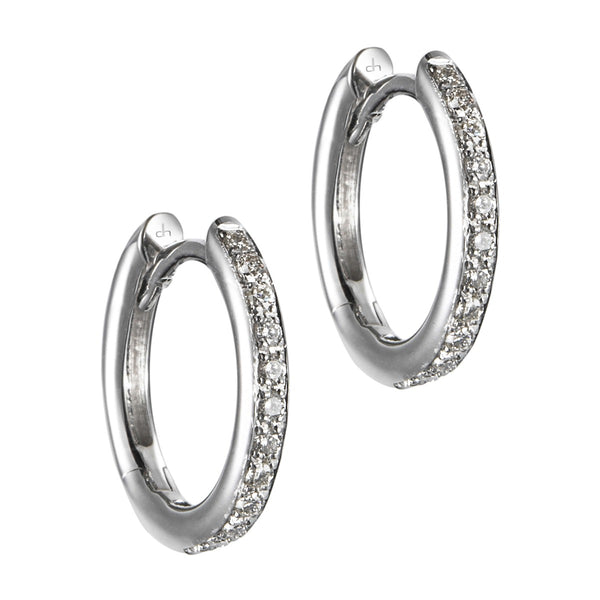 Pendientes-aros-finos-oro-blanco-diamantes - Ref J4782PB