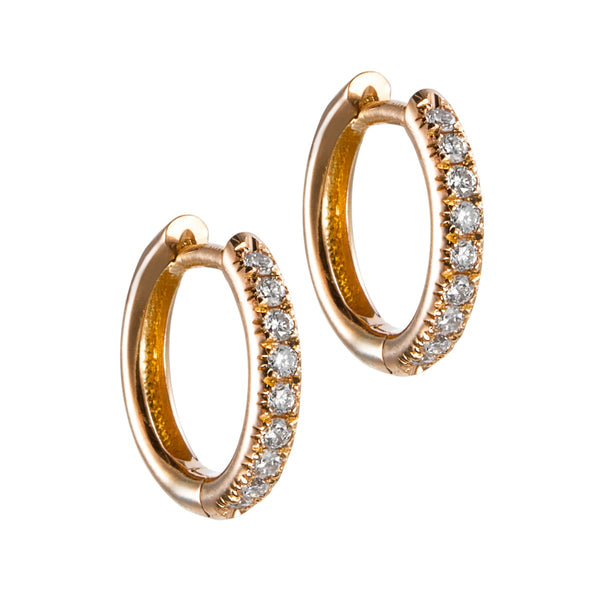 Pendientes-aros-finos-oro-rosa-diamantes - Ref J5265PB_Chocrón Joyeros