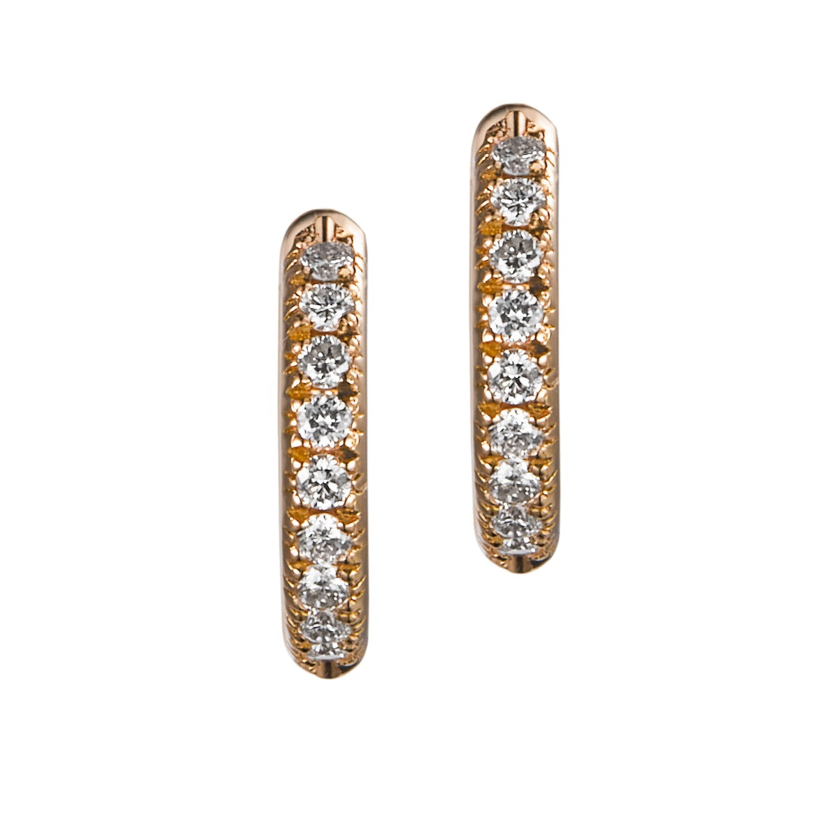 Pendientes-aros-finos-oro-rosa-diamantes - Ref J5265PB_Chocrón Joyeros