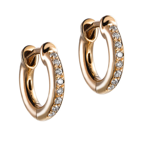 Pendientes-aros-finos-oro-rosa-diamantes - Ref J5263PB_Chocrón Joyeros